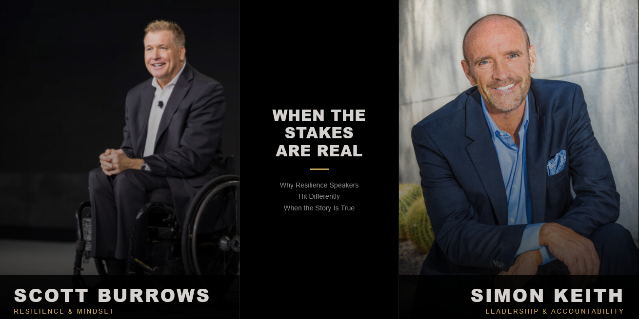 june 29 Scott Burrows and Simon Keith, keynote speakers on resilience and leadership